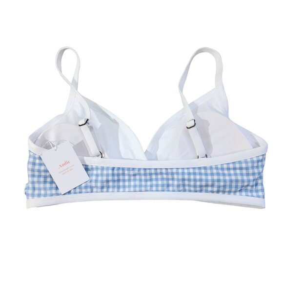 Andie Swim The Cove Top in Gingham Blue Pool New With Tags Womens Size XL - Picture 2 of 13